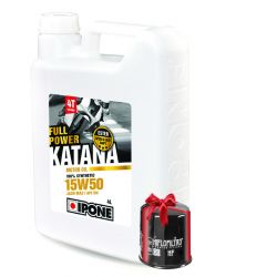 Huile Ipone Katana Full Power 15W50 4T, 4 Litres + Filtre à Huile Offert
