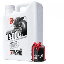 Huile Ipone R4000 RS 4T 10W40 4 Litres + Filtre à Huile Offert