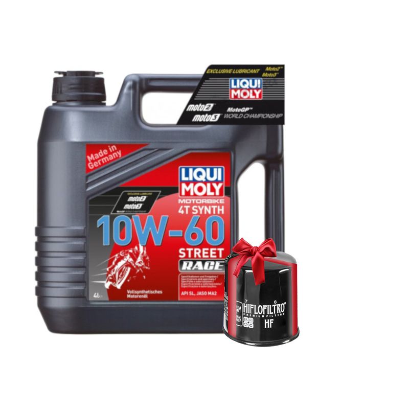 Huile Moto LIQUI MOLY 10W60 Full Synthetic Motorbike Race 4 Litres + Filtre à Huile Offert Huile Moto LIQUI MOLY 10W60 Full Synthetic Motorbike Race 4 Litres + Filtre à Huile Offert
