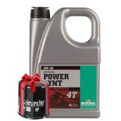 Huile Motorex Power Synt 4T 5W40 Full Synthetic 4 Litres + Filtre à Huile Offert