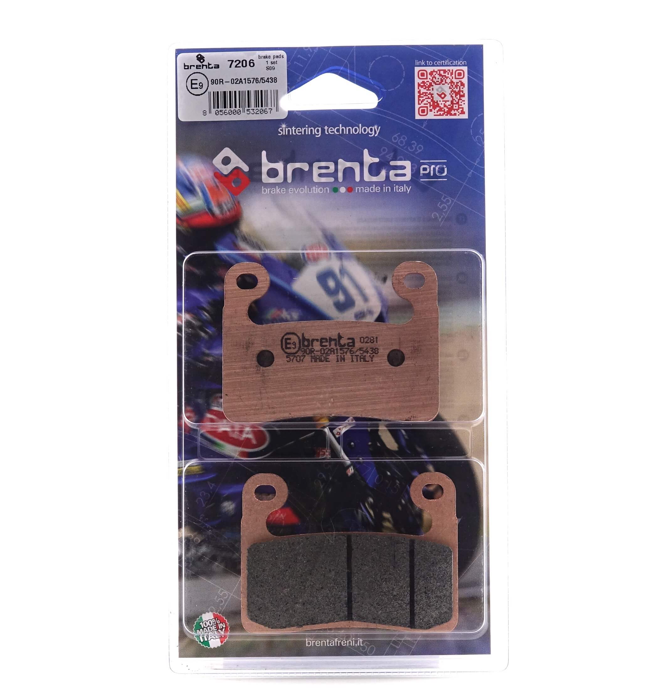 Plaquette de frein Avant Brenta FT7206 - Métal Fritté Route et Piste