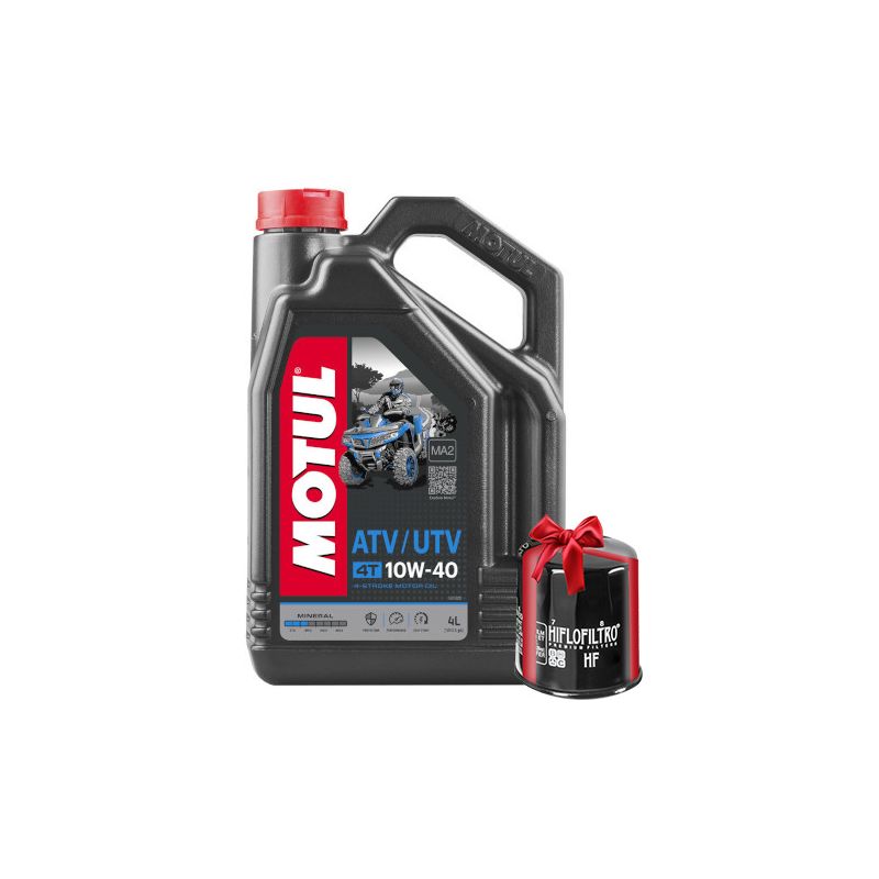 Huile Motul Minéral ATV-UTV 10w40 4 litres + Filtre à Huile Offert