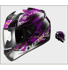 Casque Moto LS2 FF352 ROOKIE FLUTTER Noir - Rose