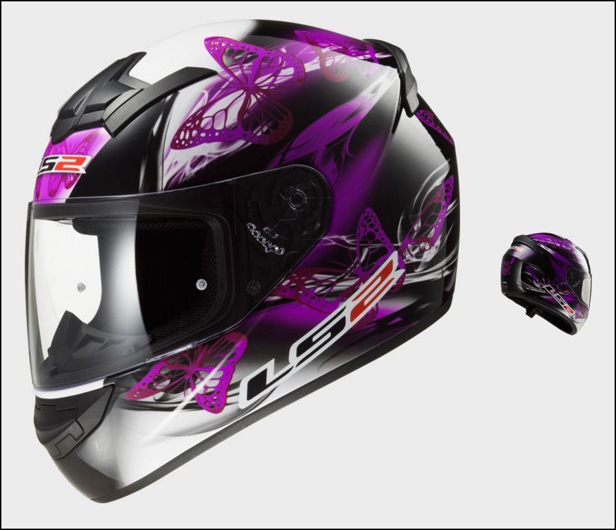 Casque Moto LS2 FF352 ROOKIE FLUTTER Noir - Rose