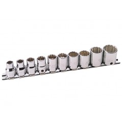 Jeu de 10 Douilles 12 pans 3/8" Hi-Torq Draper