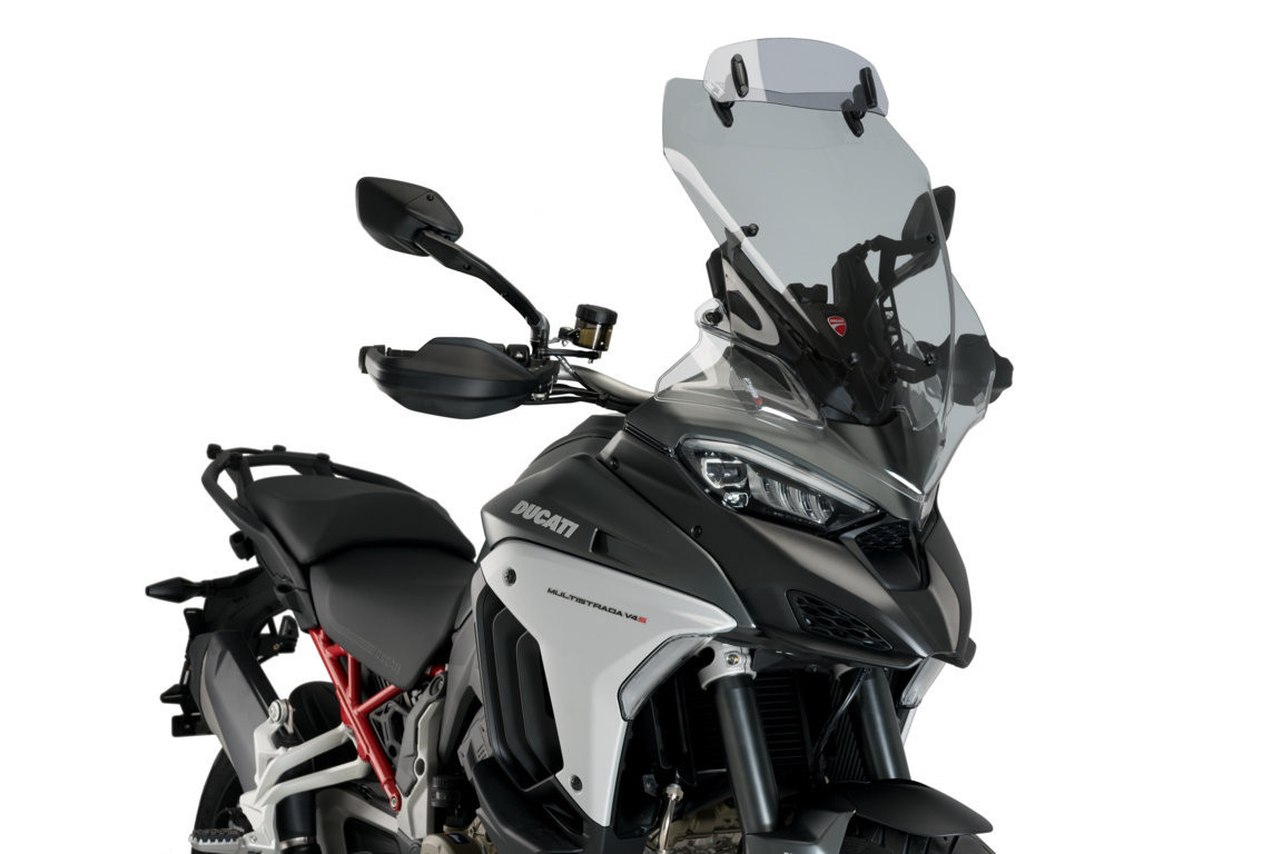 Bulle Puig Touring avec Déflecteur Fumé Clair pour Multistrada V4 (21-23)
