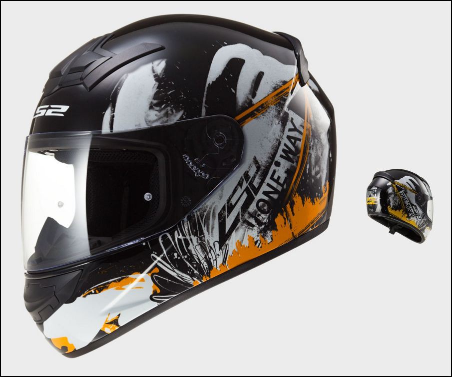 Casque Moto LS2 FF352 ROOKIE ONE Noir - Orange
