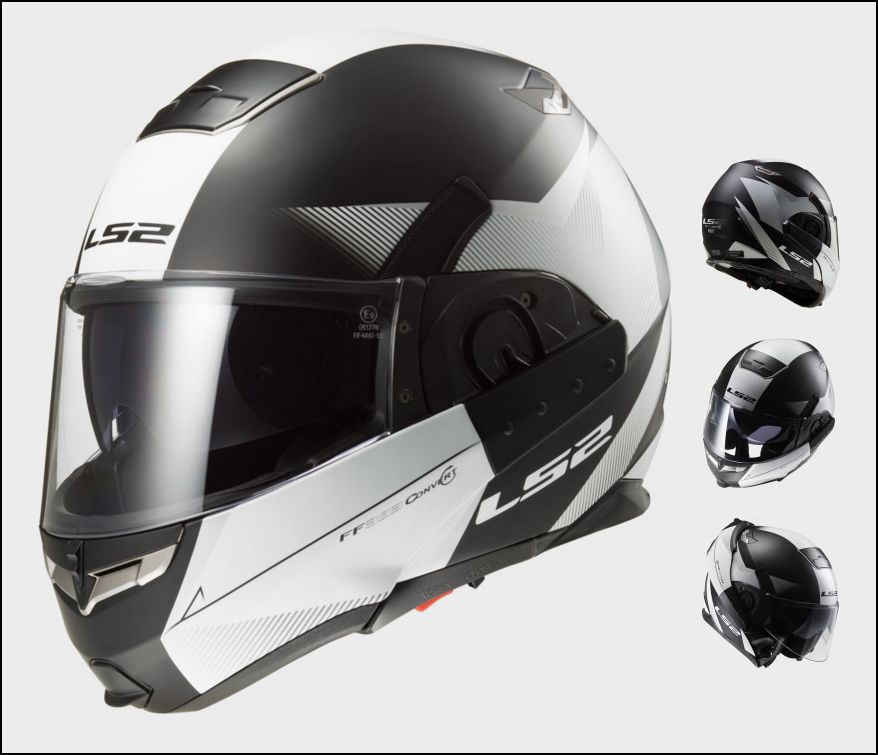 Casque Moto Modulable LS2 FF393 CONVERT HAWK Noir Mat - Blanc