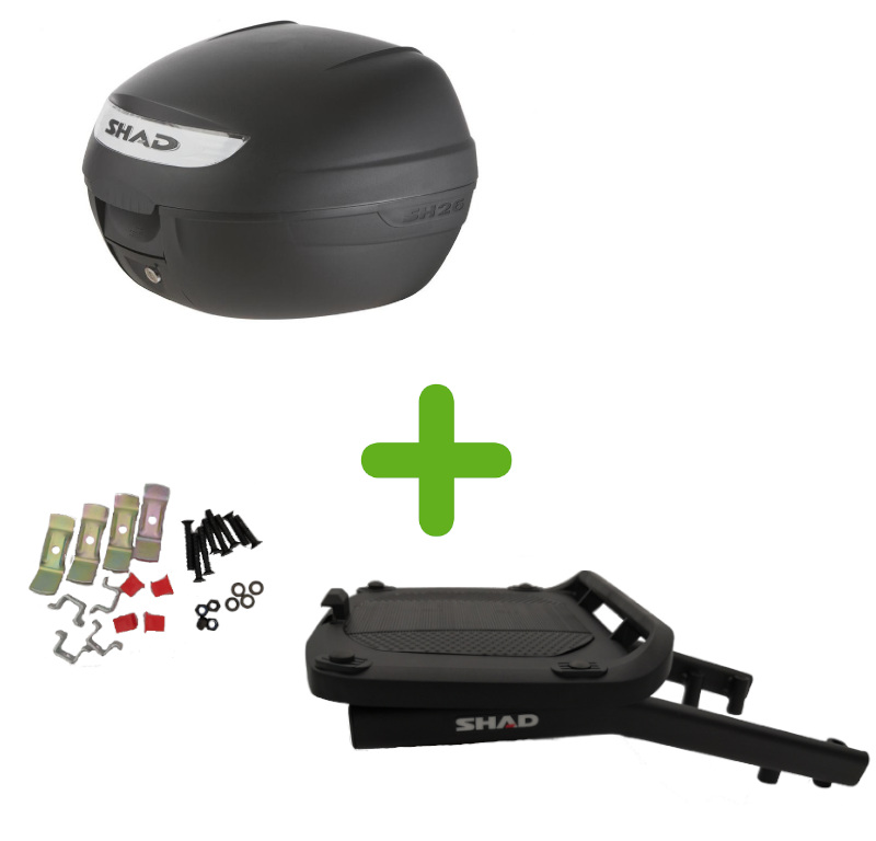 Pack Shad Top Case + Support pour Piaggio MP3 300 Yourban (11-23)