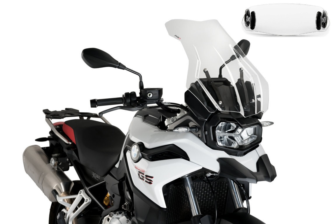 Bulle Puig Touring Plus avec Déflecteur "Clip On" pour F 850 GS et Adventure (18-23) équipée de la bulle Sport d'origine