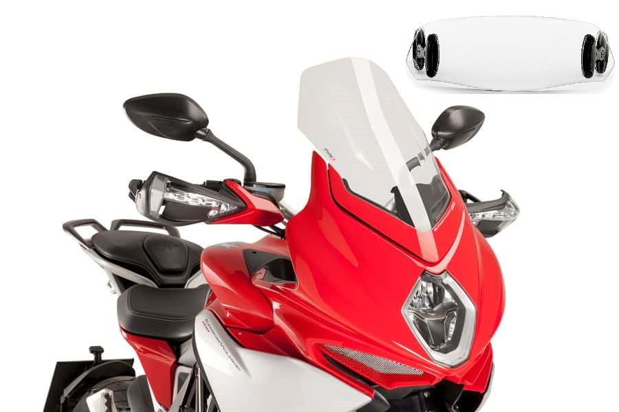 Bulle Puig Touring avec Déflecteur "Clip On" pour Turismo Veloce 800 (14-19)