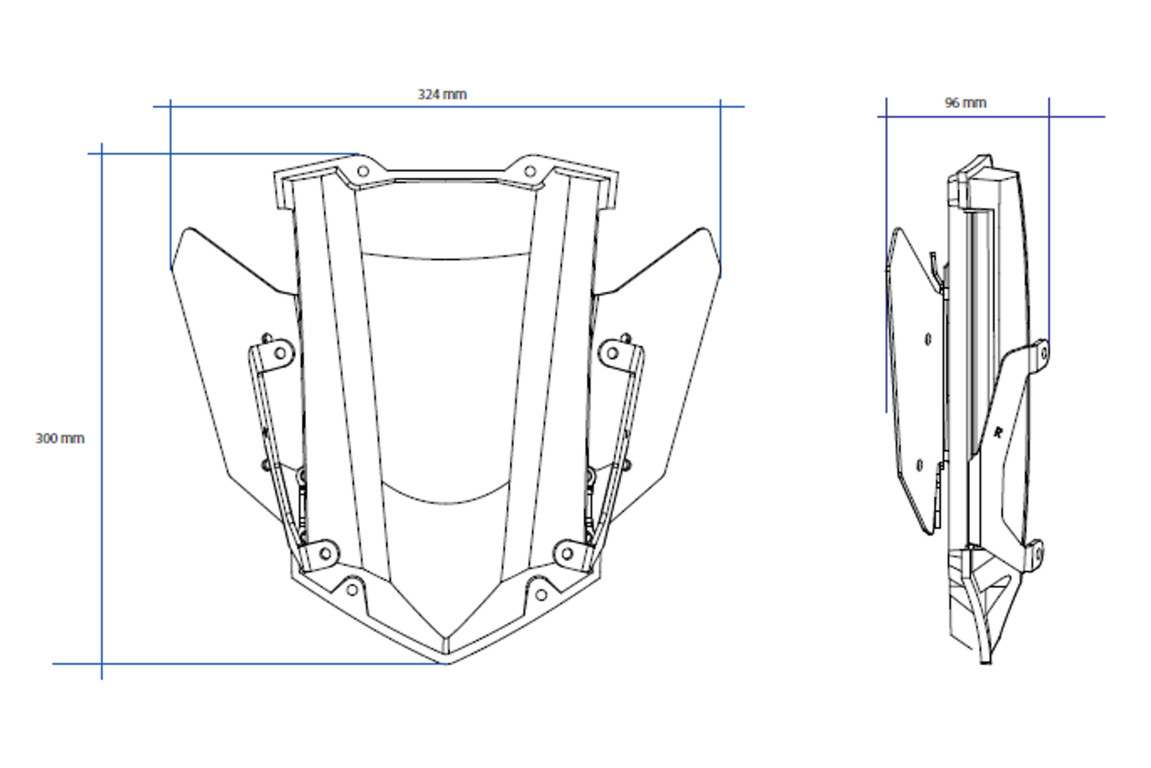 Système de Réglage Électronique de Pare-Brise Puig pour Tracer 900 et GT (18-20)