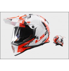 Casque Moto Cross LS2 MX436 PIONEER TRIGGER Noir - Blanc - Rouge