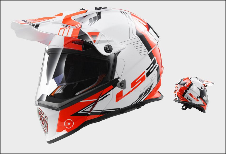 Casque Moto Cross LS2 MX436 PIONEER TRIGGER Noir - Blanc - Rouge