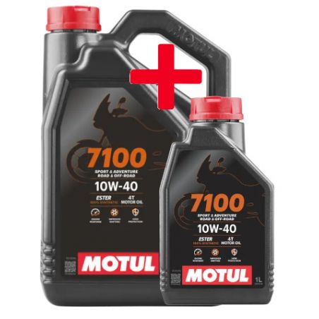 Huile Moto MOTUL 7100 100% Synthèse 10W40 - Bidon De 4 Litres - Pour Transmission Manuelle - Fabriqué En France