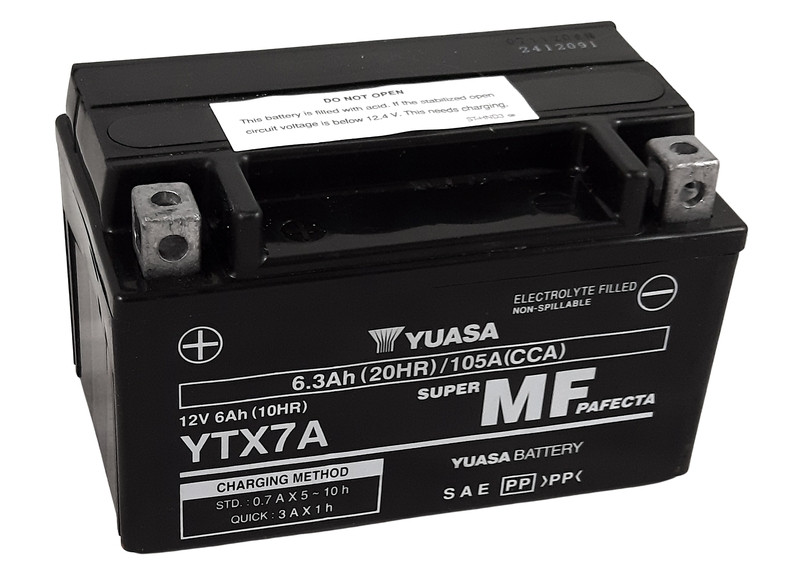 Batterie Moto Yuasa YTX7A / Activée Usine