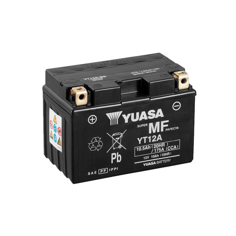 Batterie Moto Yuasa YT12A / Activé Usine