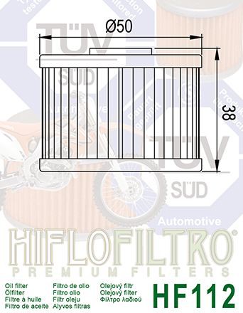 Filtre a Huile Quad Hiflofiltro HF112