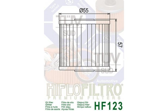 Filtre a Huile Quad Hiflofiltro HF123 Filtre a Huile Quad Hiflofiltro HF123