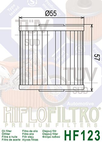 Filtre a Huile Quad Hiflofiltro HF123