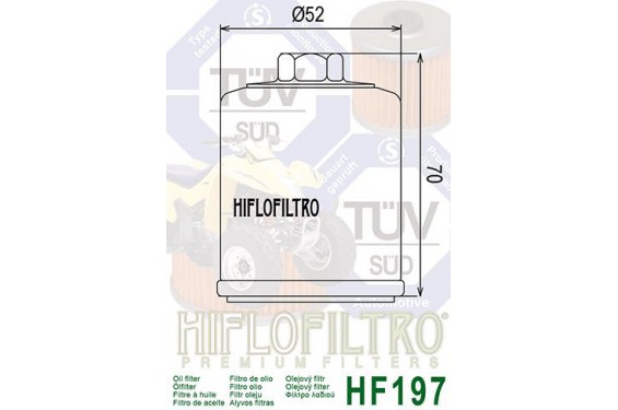 Filtre a Huile Quad Hiflofiltro HF197