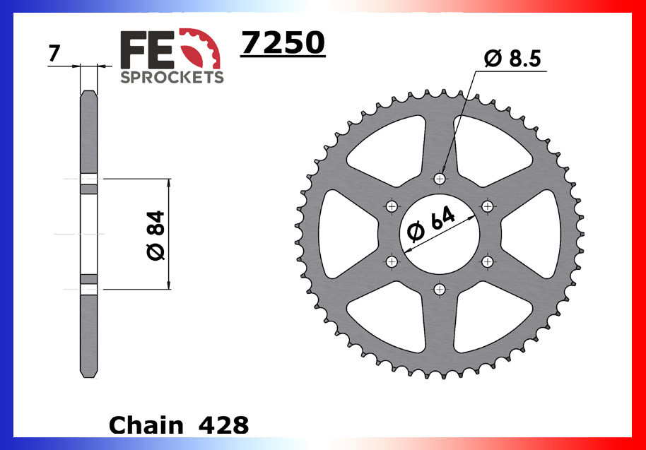 Kit Chaine Moto FE pour Suzuki DR 125 S (85-02)