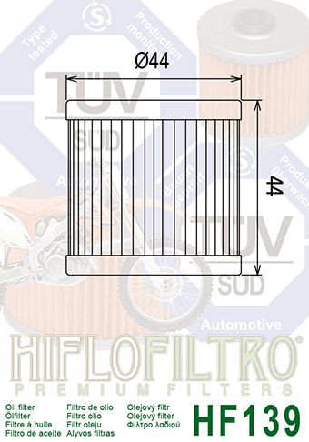 Filtre a Huile Quad Hiflofiltro HF139