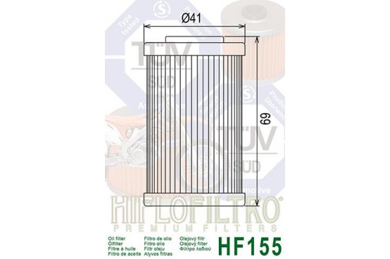 Filtre a Huile Quad Hiflofiltro HF155
