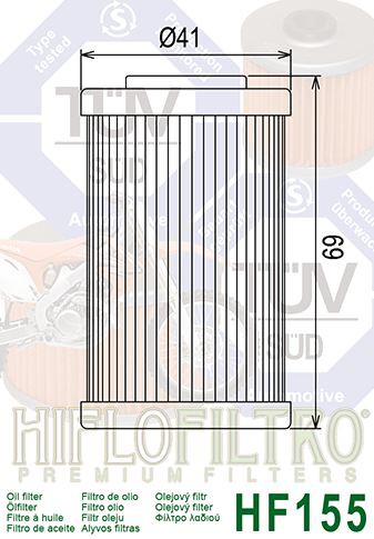 Filtre a Huile Quad Hiflofiltro HF155