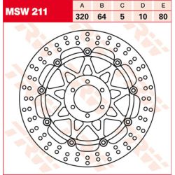 Disque de frein avant TRW pour Ducati 1000 ST3 (04-07) - MSW211