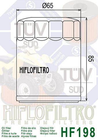 Filtre a Huile Quad Hiflofiltro HF198