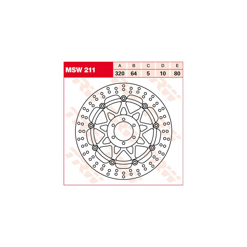 Disque de frein avant TRW pour 990 Super Duke (05-11) - MSW211 Disque de frein avant TRW pour 990 Super Duke (05-11) - MSW211