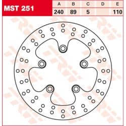 Disque de Frein arrière TRW pour Suzuki GSX 750 (97-03) - MST251
