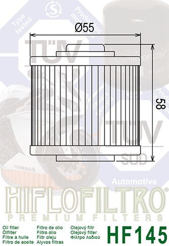 Filtre a Huile Quad Hiflofiltro HF145