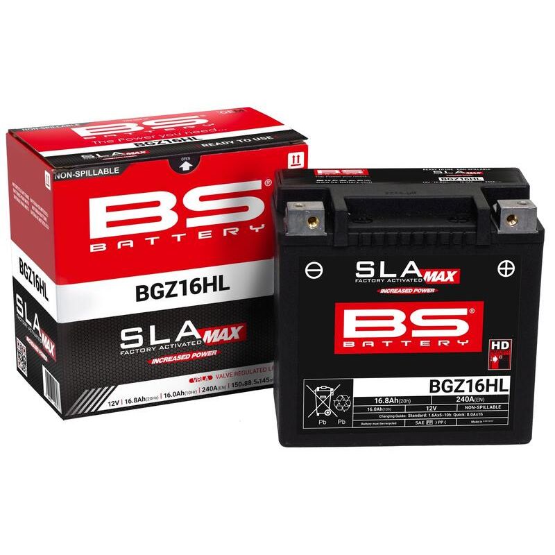 Batterie BS SLA MAX BGZ16HL (YTX14L) Batterie BS SLA MAX BGZ16HL (YTX14L)