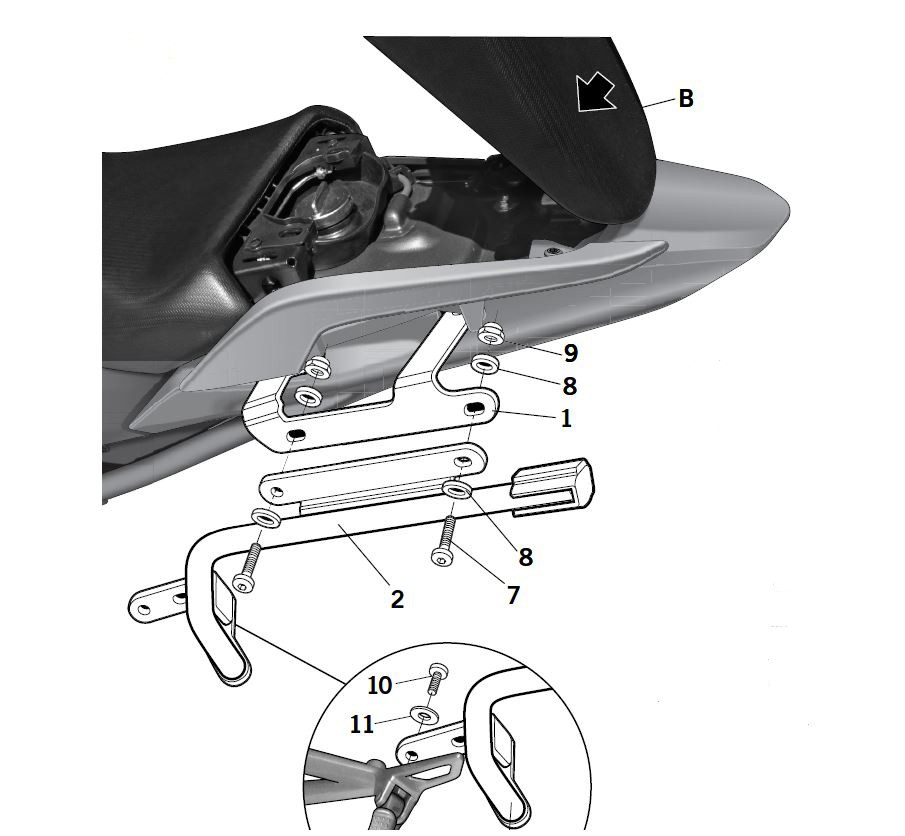 Support de Valise Shad 3P System pour Integra 750 (14-15)