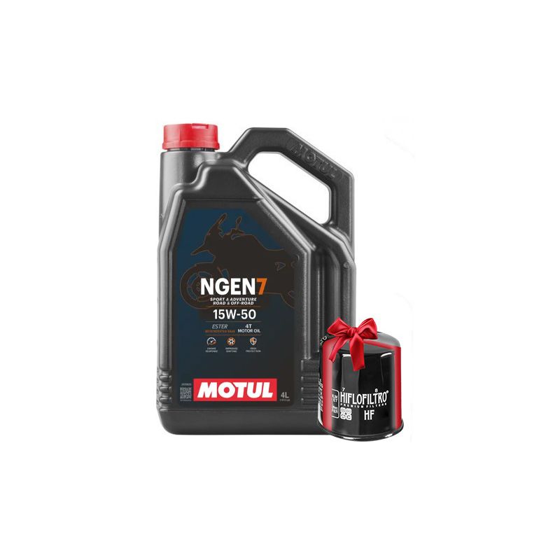Huile Moto Motul NGEN 7 15W50 4 Litres + Filtre à Huile Offert Huile Moto Motul NGEN 7 15W50 4 Litres + Filtre à Huile Offert