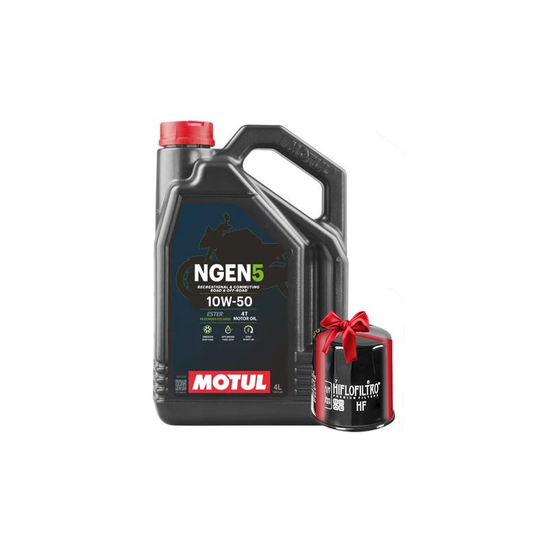 Huile Moto Motul NGEN 5 10W50 4 Litres + Filtre à Huile Offert Huile Moto Motul NGEN 5 10W50 4 Litres + Filtre à Huile Offert