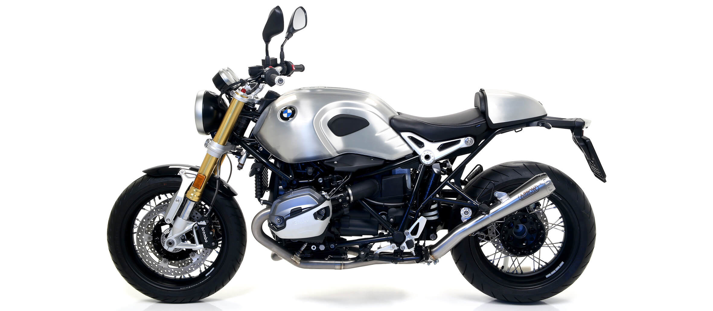 Silencieux ARROW Pro-Race + Eliminateur de valve pour BMW R Nine T Scrambler (16-20)
