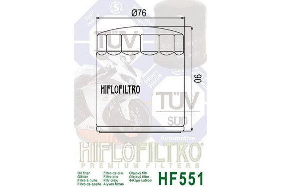 Filtre à Huile Moto HF551 pour GUZZI