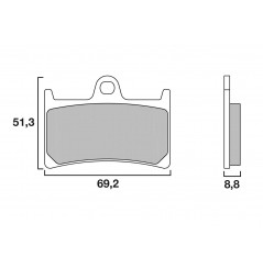Plaquette de Frein Avant Racing SBS 634DS-2 - Carbone Céramique Compétition
