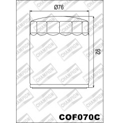 Filtre à Huile Moto Champion COF070C
