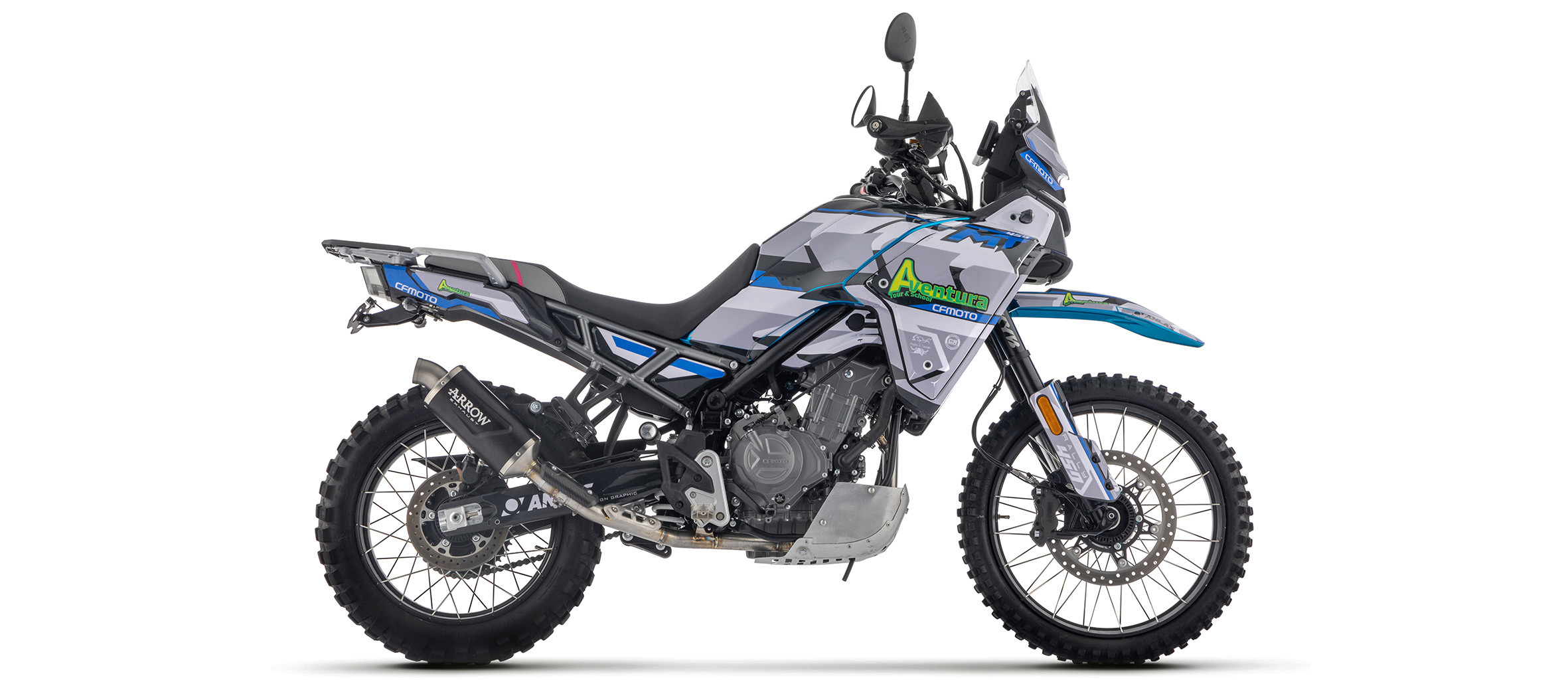 Ligne d'échappement Racing ARROW Indy-Race EVO embout Inox pour CF Moto 450 MT (24-25)