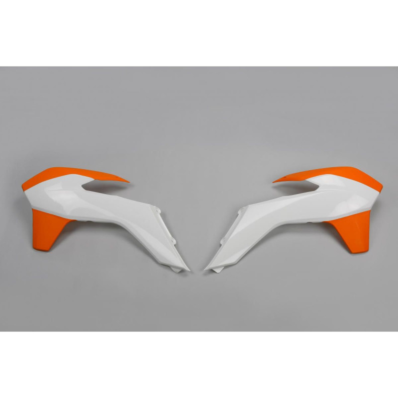 Ouies de Radiateur Blanc/Orange UFO Moto pour KTM SX125 (2015) SX150 (2015) SX250 (15-16) - KT04052