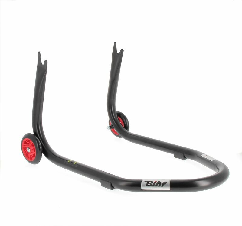Bequille Arriere Universelle Noire avec Roue Rouge Supports en V