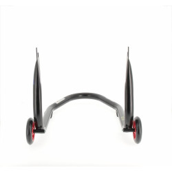 Bequille Arriere Universelle Noire avec Roue Rouge Supports en V