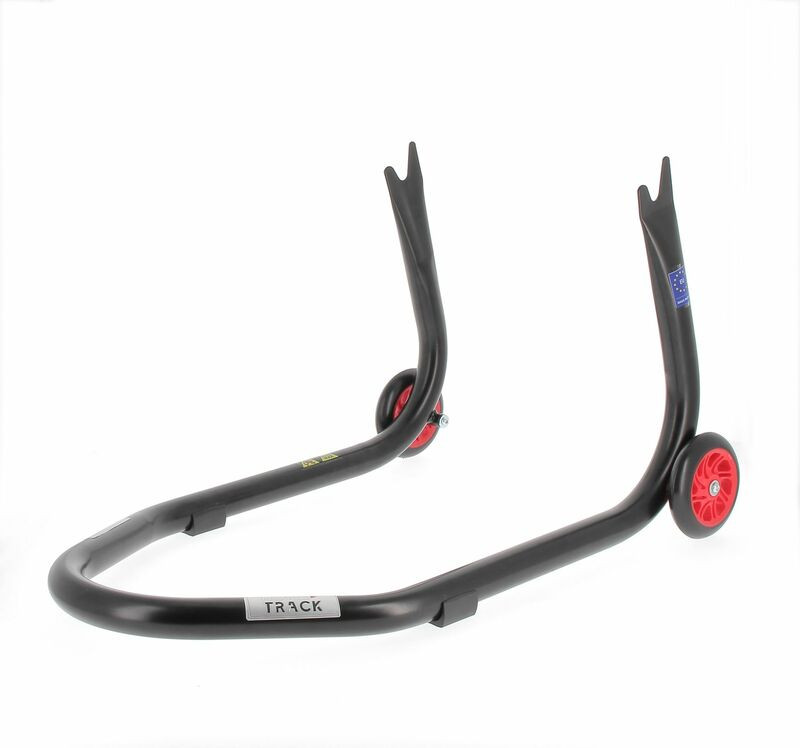 Bequille Arriere Universelle Noire avec Roue Rouge Supports en V