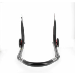 Bequille Arriere Universelle Noire avec Roue Rouge Supports en V