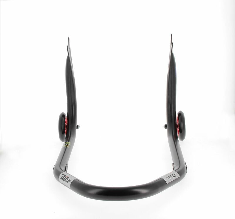 Bequille Arriere Universelle Noire avec Roue Rouge Supports en V