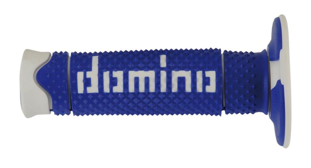 Poignée Quad DOMINO Off - Road Full Grip Bleu - Blanc